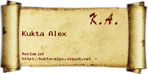 Kukta Alex névjegykártya